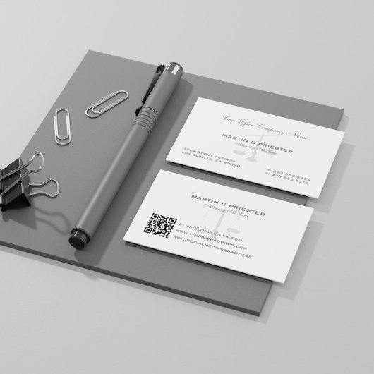 Carte De Visite Avocat À Droit, Échelle De Justice