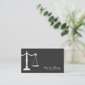 Carte De Visite Avocat à échelle de justice noir et blanc 2 (Debout devant)