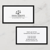 Carte De Visite Avocat à la frontière de Law Plain (Devant / Derrière)