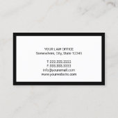 Carte De Visite Avocat à la frontière de Law Plain (Dos)