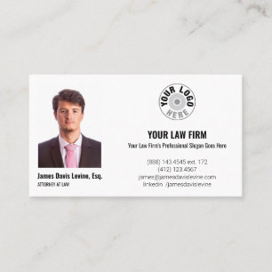 Carte De Visite Avocat à la loi avec photo, logo et code QR