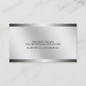 Carte De Visite Avocat à la loi Blanc et argent Acier à l'échelle (Dos)