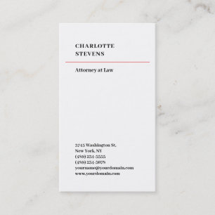 Carte De Visite Avocat à la loi Minimaliste tendance Élégant simpl