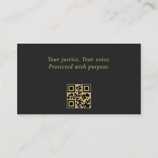 Carte De Visite Avocat à la loi Minimum Black Gold QR Code (Dos)