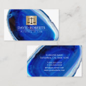 Carte De Visite Avocat à la Loi moderne Blue Agate Stone (Devant / Derrière)