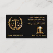 Carte De Visite Avocat à Law Black and Gold (Devant)