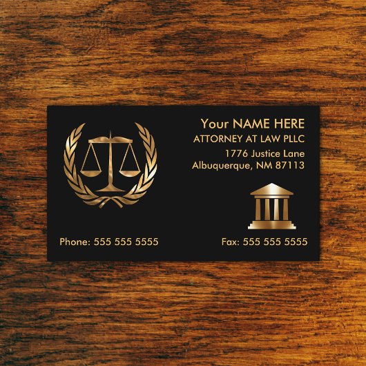Carte De Visite Avocat à Law Black and Gold