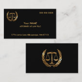 Carte De Visite Avocat à Law Black and Gold (Devant / Derrière)