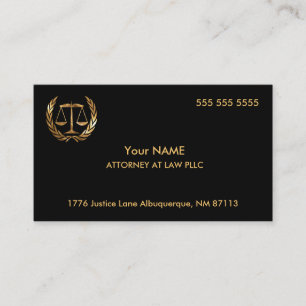 Carte De Visite Avocat à Law Black and Gold