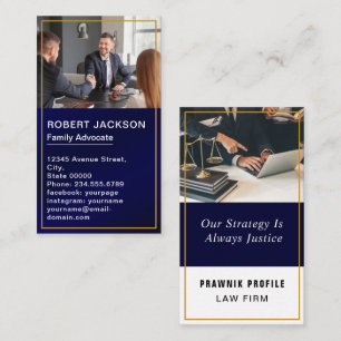 Carte De Visite Avocat à Law Classic Blue & Gold