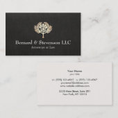 Carte De Visite Avocat à Law Faux Gold Leaf et Black Linen (Devant / Derrière)