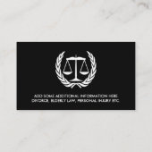 Carte De Visite Avocat à Law noir et blanc (Dos)