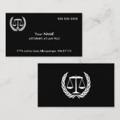 Carte De Visite Avocat à Law noir et blanc (Devant / Derrière)