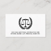 Carte De Visite Avocat à Law White (Dos)