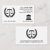 Carte De Visite Avocat à Law White (Devant / Derrière)