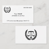 Carte De Visite Avocat à Law White (Devant / Derrière)