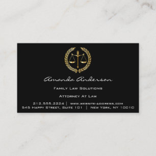 Carte De Visite Avocat à l'échelle Black Gold de Law Avocat sur 