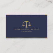 Carte De Visite Avocat À L'Échelle Or Simple Law & Bordure Sur Ble (Devant)