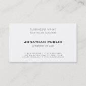 Carte De Visite Avocat Au Bureau Du Droit Avocat Moderne Élégant P (Dos)