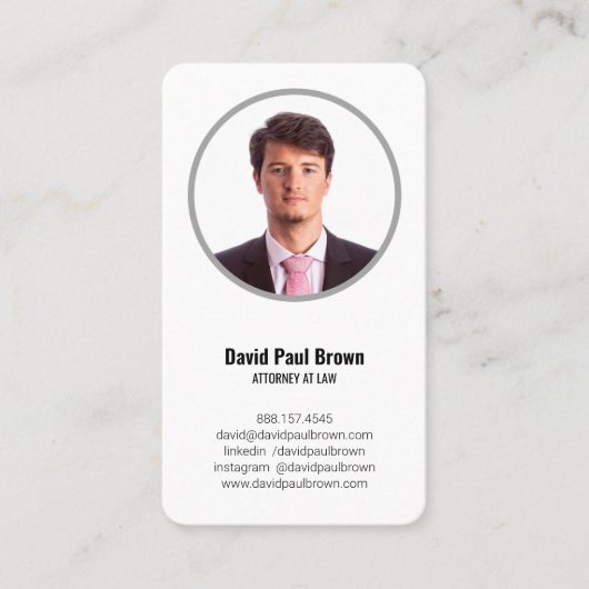 Carte de visite Avocat avec Photo & QR Code (Devant)