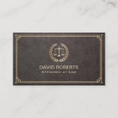 Carte De Visite Avocat avocat à l'échelle d'or en cuir Faux (Devant)