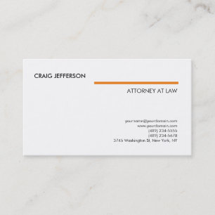Carte De Visite Avocat avocat consultant blanc orange moderne