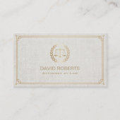 Carte De Visite Avocat Avocat de Droit Classy Linen Elegant (Devant)