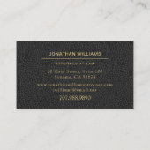 Carte De Visite Avocat avocat Droit Faux Cuir Noir (Dos)