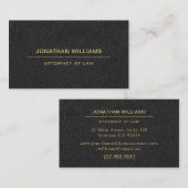 Carte De Visite Avocat avocat Droit Faux Cuir Noir (Devant / Derrière)