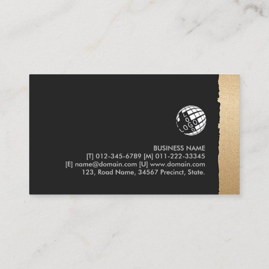 Carte De Visite Avocat Avocat Droit Juridique Gras Black Gold (Dos)