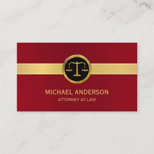 Carte De Visite Avocat avocat Gold Scale of Justice Elegant (Devant)