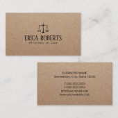 Carte De Visite Avocat avocat noir logo à l'échelle noire Rustic K (Devant / Derrière)