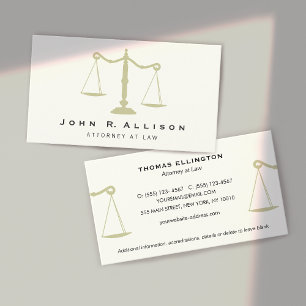 Carte De Visite Avocat Balance de la Justice Désequilibrée 