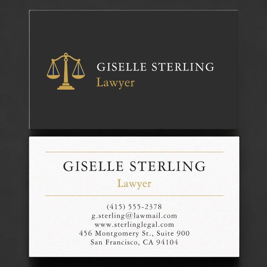 Carte De Visite Avocat Black Gold