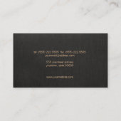 Carte De Visite Avocat Black Linen Look Scales de justice (Dos)