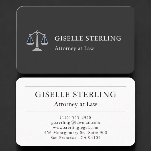Carte De Visite Avocat Black Silver