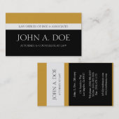 Carte De Visite Avocat Black/Yellow Gold Touch (Devant / Derrière)
