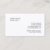 Carte De Visite Avocat blanc et noir (Dos)