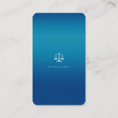 Carte De Visite Avocat bleu de la loi | Scales classiques de justi (Dos)