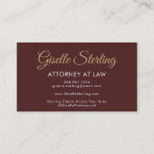 Carte de visite Avocat Bourgogne Or avec Code QR P (Dos)