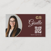Carte de visite Avocat Bourgogne Or avec Code QR P (Devant)