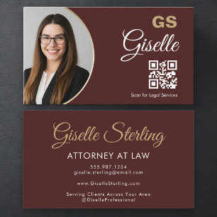 Carte de visite Avocat Bourgogne Or avec Code QR P