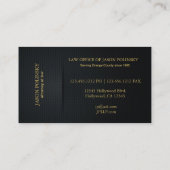 Carte De Visite Avocat Brown élégant de cuir et d'or (Dos)