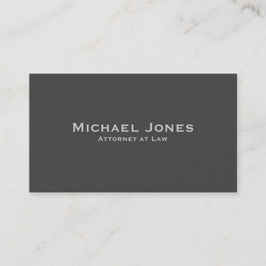 Carte De Visite Avocat Charbon Simple Professionnel (Devant)
