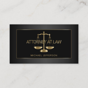 Carte De Visite Avocat chic - noir et or