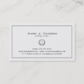 Carte De Visite Avocat Classique 2 Blanc Et Gris (Dos)