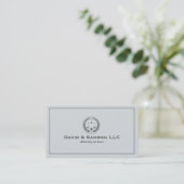 Carte De Visite Avocat Classique Blanc Et Gris (Debout devant)