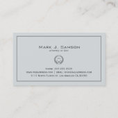 Carte De Visite Avocat Classique Blanc Et Gris (Dos)