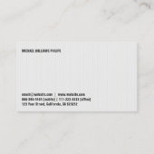 CARTE DE VISITE AVOCAT CLASSIQUE ÉLÉGANT JE NETTOIE PROFESSIONNEL (Dos)