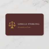 Carte De Visite Avocat code QR Burgundy Gold Professionnel (Devant)